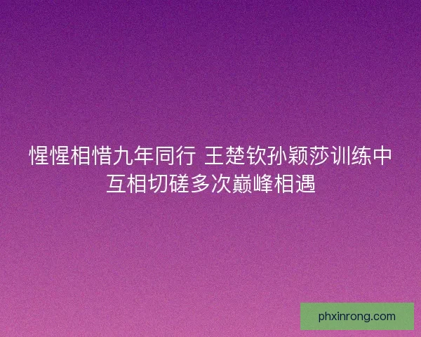 惺惺相惜九年同行 王楚钦孙颖莎训练中互相切磋多次巅峰相遇 惺惺相惜九年同行 王楚钦孙颖莎训练中互相切磋多次巅峰相遇